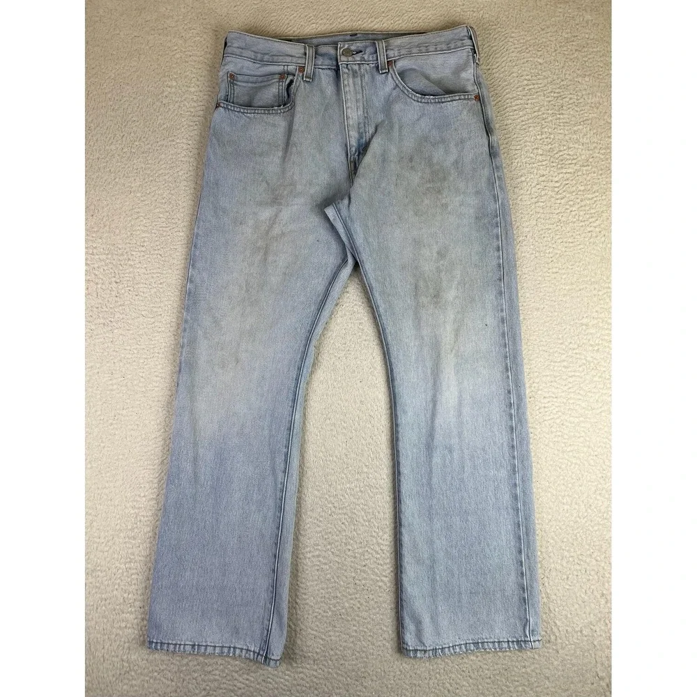 Levis 517 Jeans Mens 34x30 Blue Denim Light Wash Slim‎ Bootcut Cotton Pants